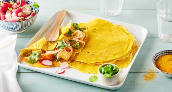 crêpe tofu et légumes grillés